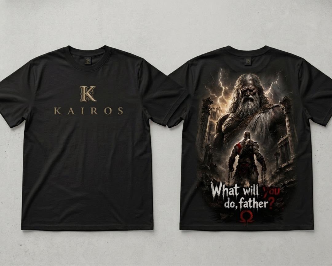 KAIROS Box Fit Graphic Tee — Keratos God Of War